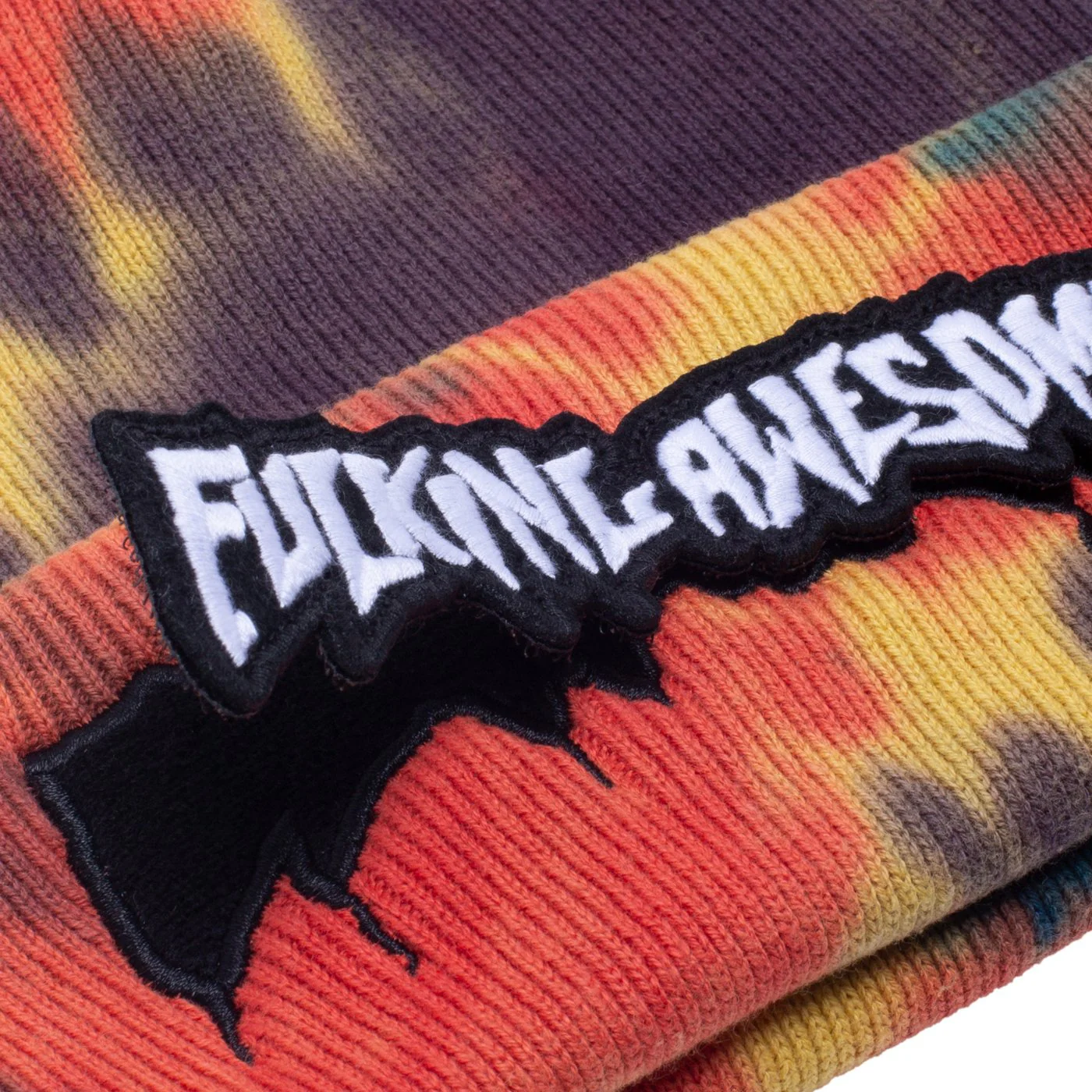 FUCKING AWESOME VELCRO STAMP CUFF BEANIE TIE-DYE - Image 2