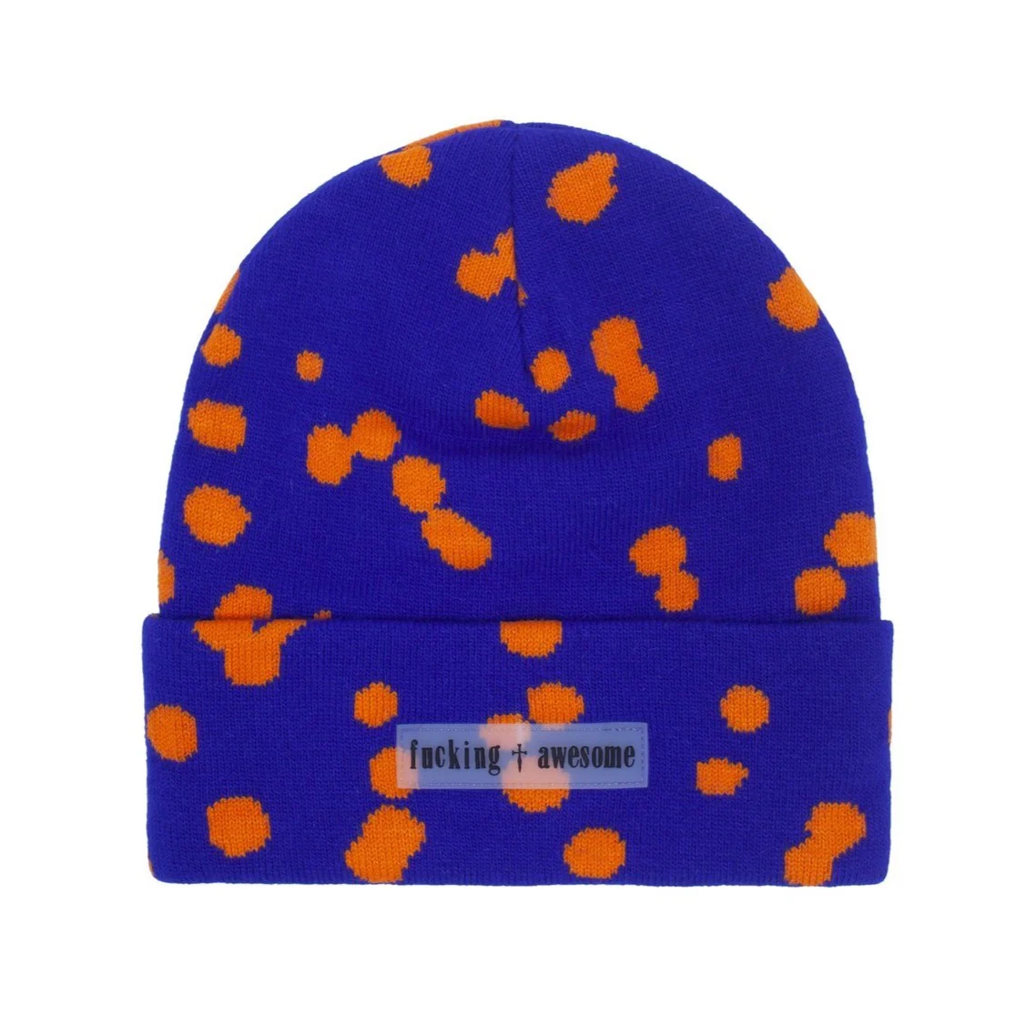 FUCKING AWESOME SPLAT CUFF BEANIE BLUE/ORANGE