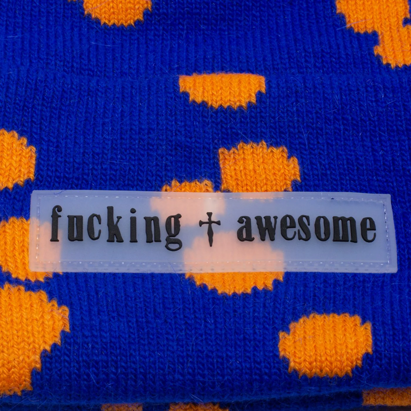 FUCKING AWESOME SPLAT CUFF BEANIE BLUE/ORANGE - Image 2