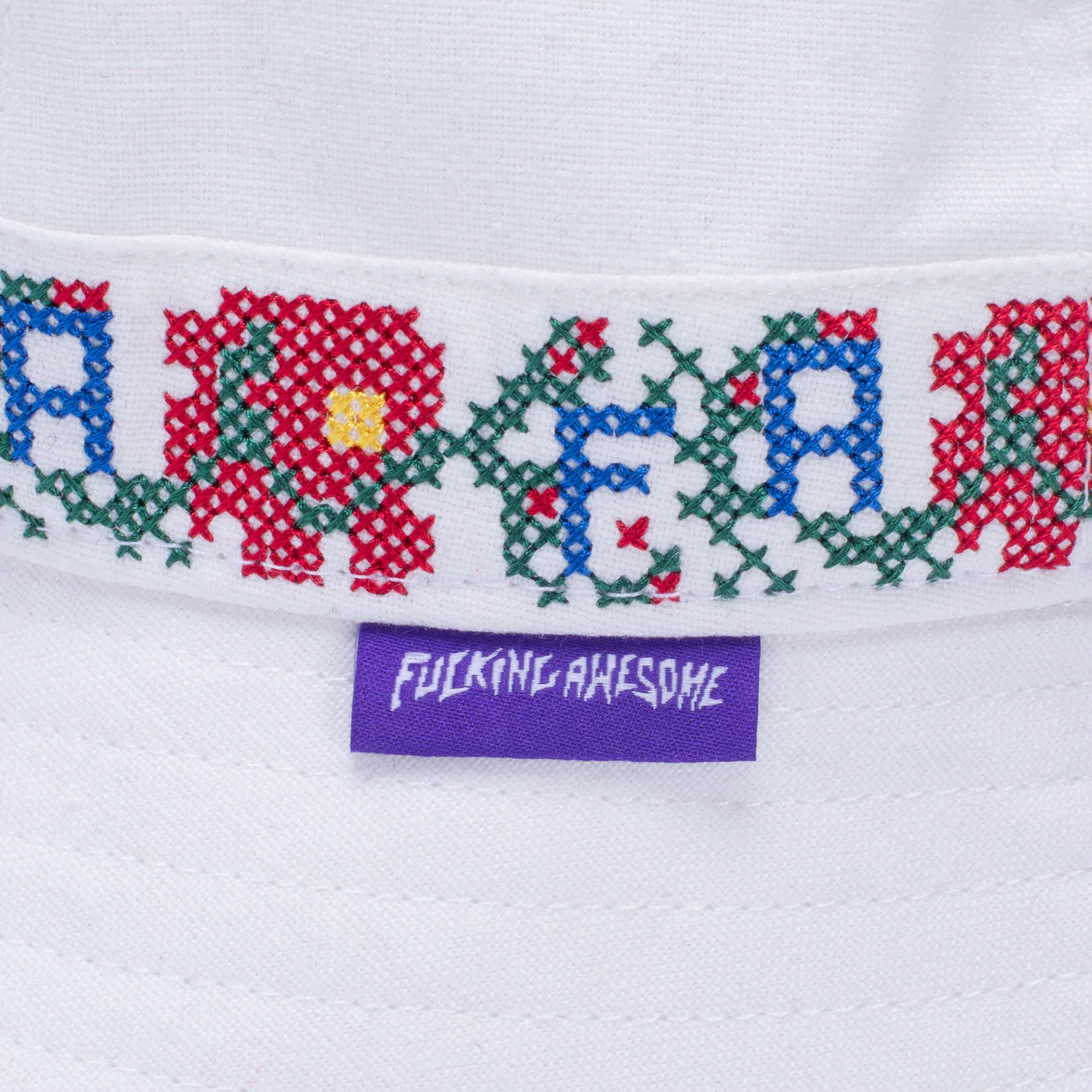 FUCKING AWESOME TETRIS BUCKET HAT WHITE - Image 3