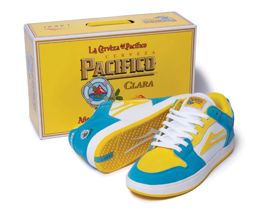 LAKAI X PACIFICO TELFORD LOW WHITE/CYAN SUEDE - Image 3