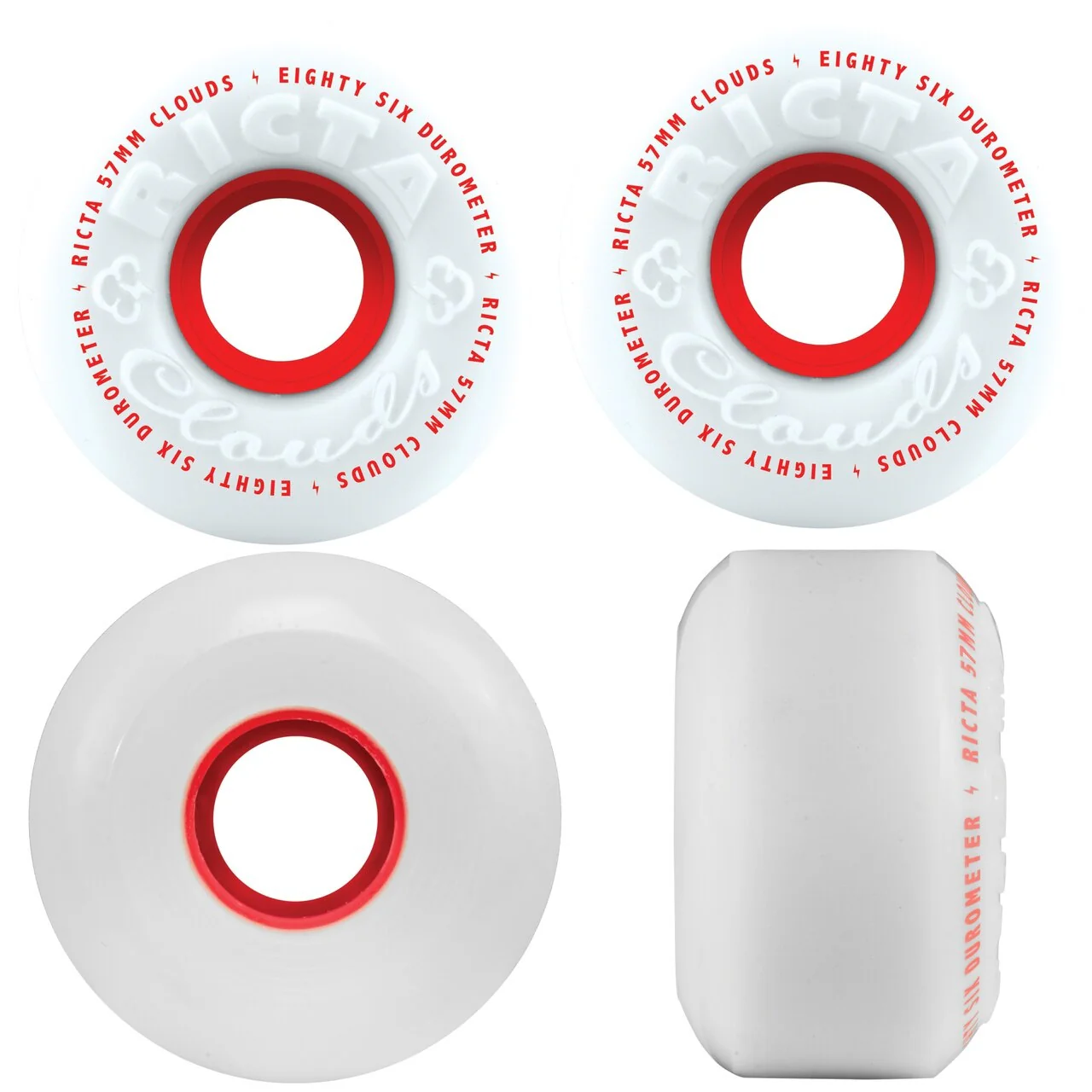 RICTA CLOUDS 86a 57mm WHITE/RED - Image 2