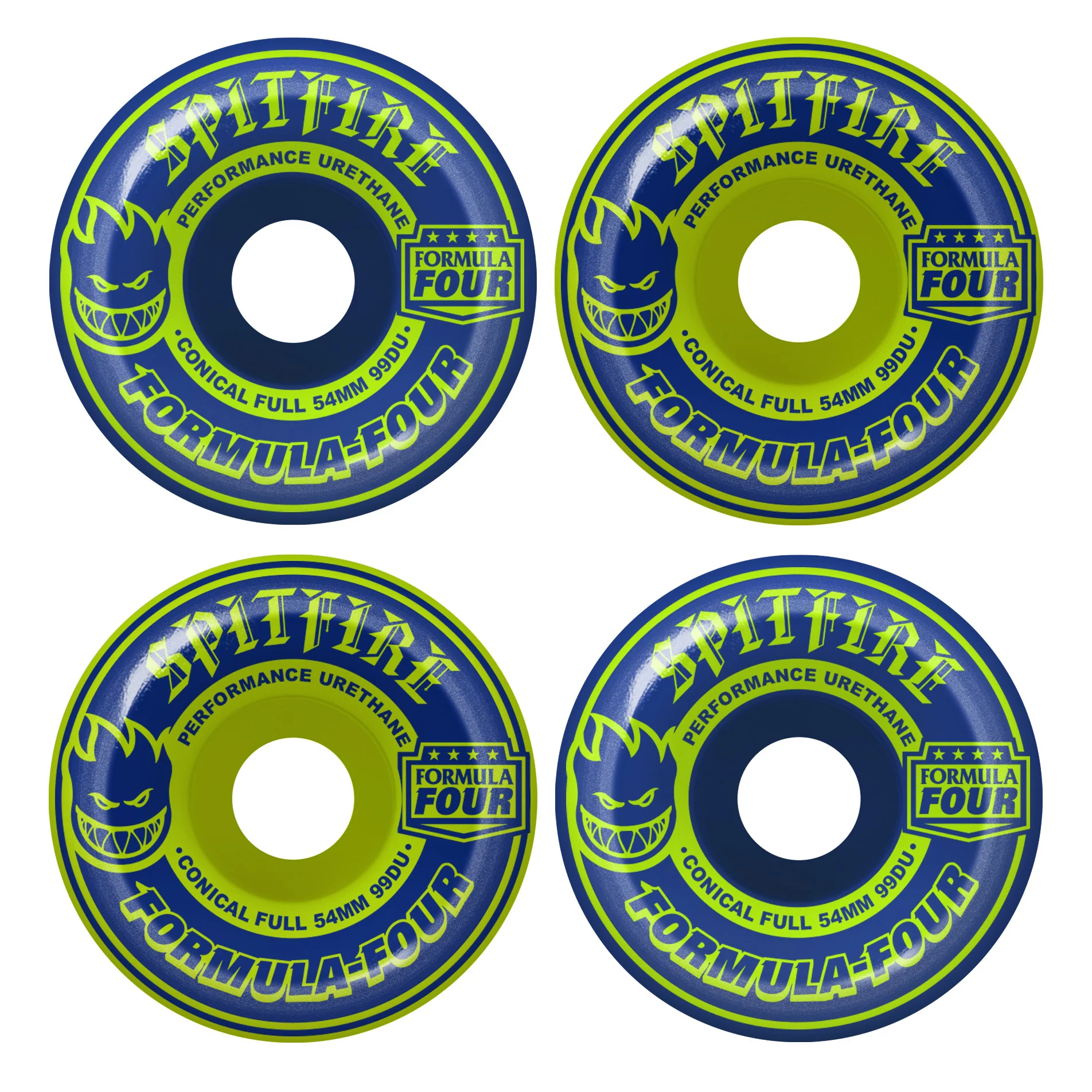SPITFIRE F4 CONICAL FULL NVY/LIME 99D 54MM