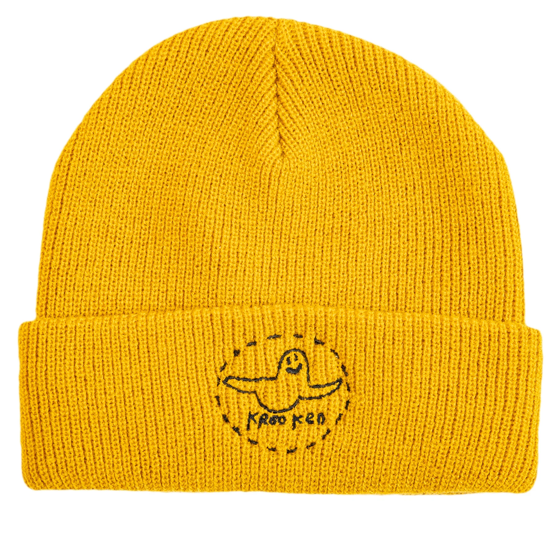KROOKED TRINITY SMILE BEANIE YELLOW/BLACK