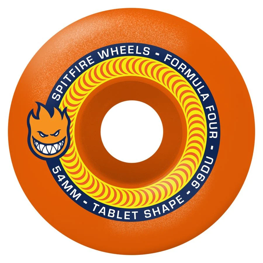 SPITFIRE FORMULA FOUR TABLETS 99D 54MM ORANGE