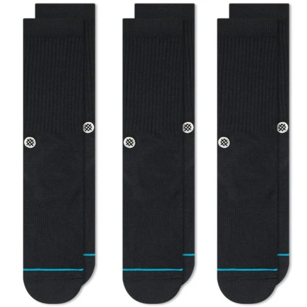 STANCE SOCKS ICON 3 PACK BLACK MED
