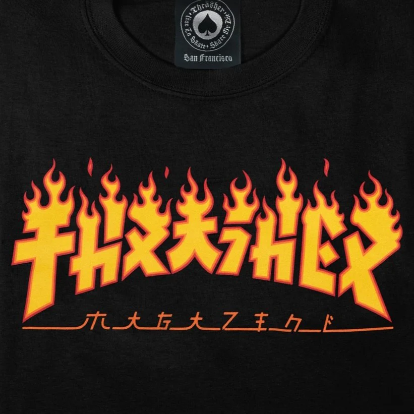 THRASHER GODZILLA FLAME TEE BLACK - Image 2
