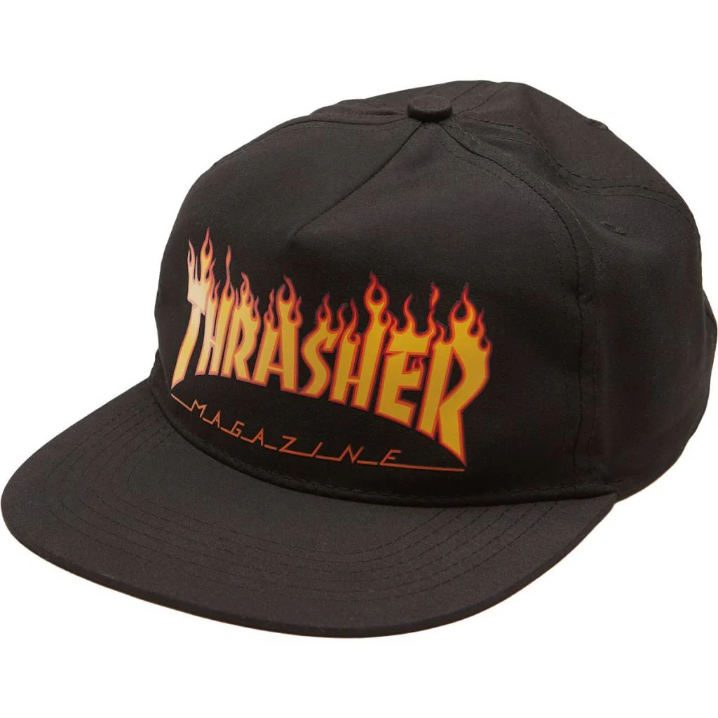 THRASHER FLAME SNAPBACK BLACK