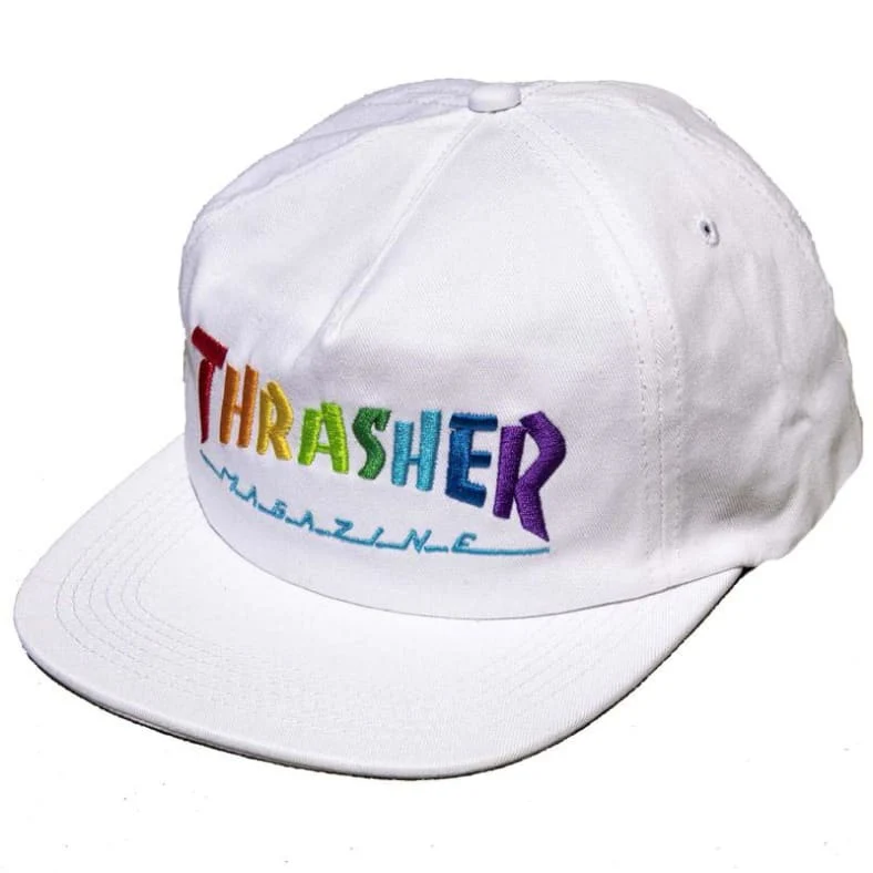 THRASHER RAINBOW LOGO SNAPBACK WHITE - Image 2