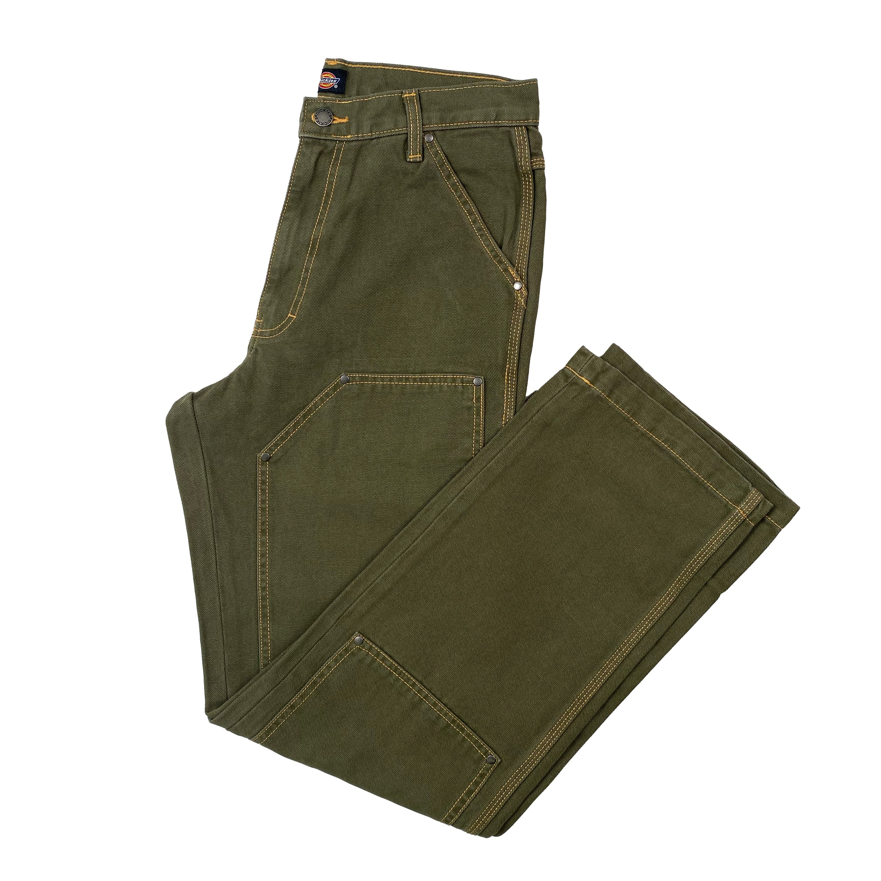 DICKIES DOUBLE KNEE DUCK CANVAS PANT STONEWASHED GREEN / NUGGET - Image 2