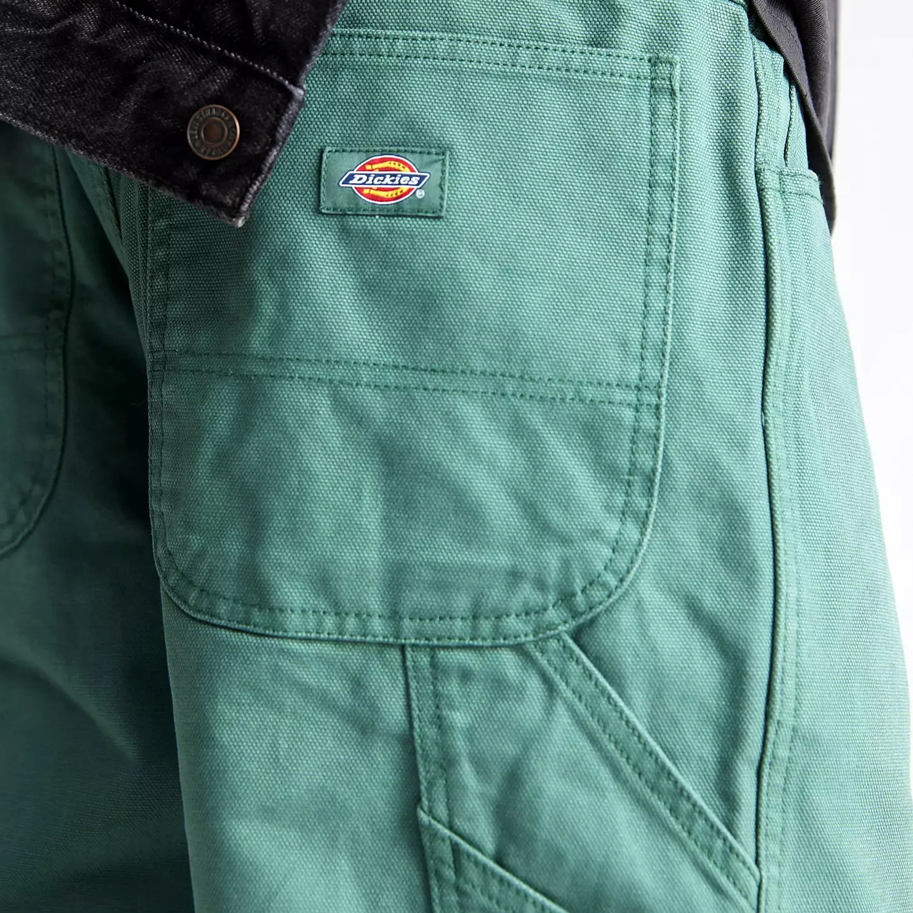 DICKIES DUCK CANVAS CARPENTER PANT DARK FOREST WASHED - Image 2
