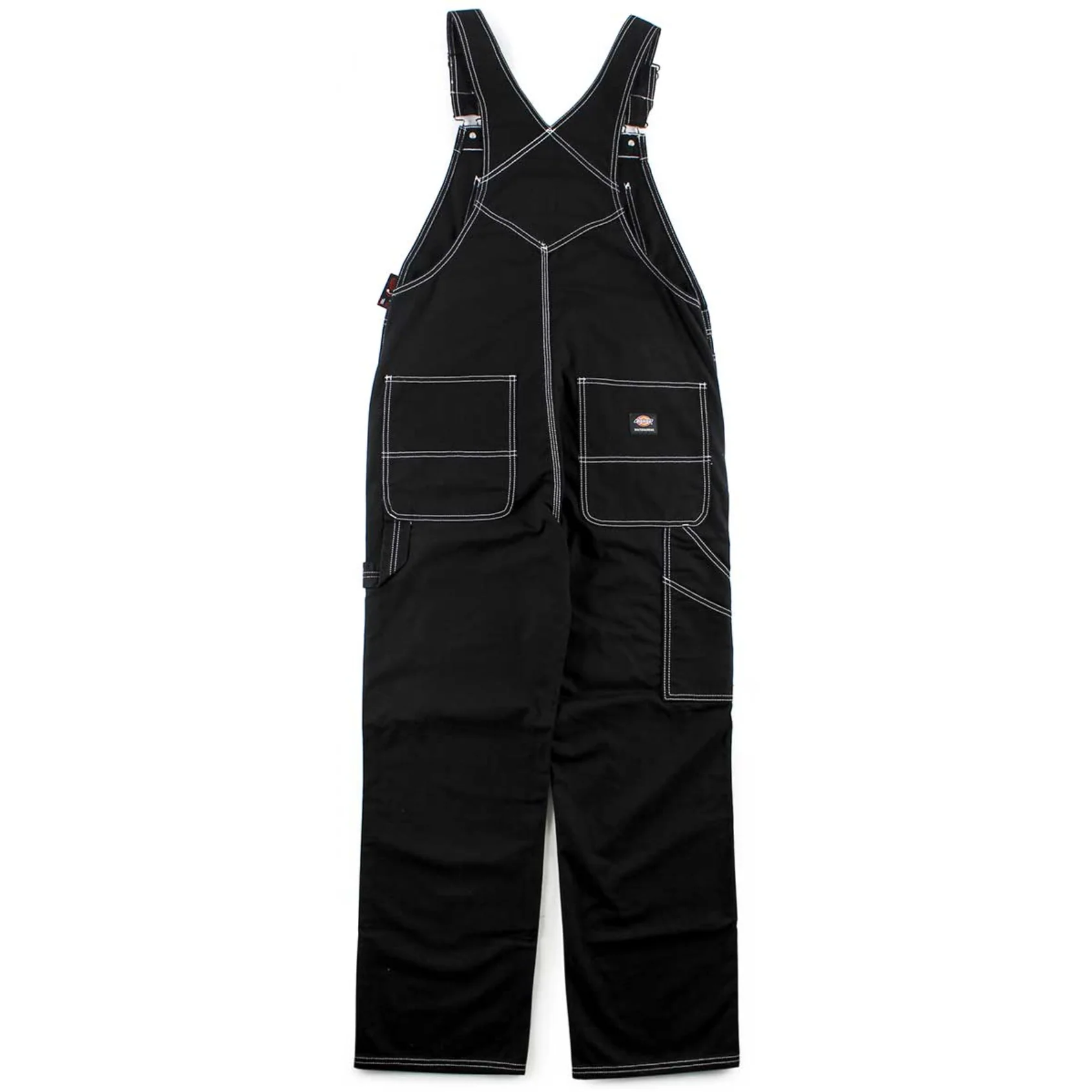 DICKIES FRANKY V TWILL BIB OVERALLS RINSED BLACK - Image 3