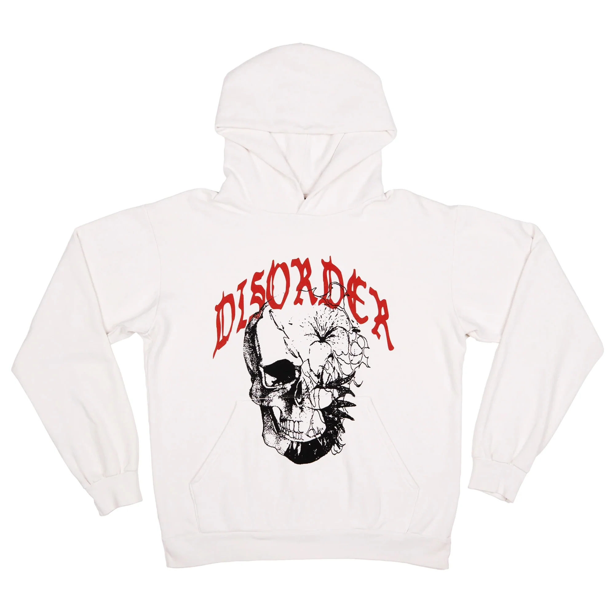 DISORDER FLORAL SKULL HOODIE BONE WHITE