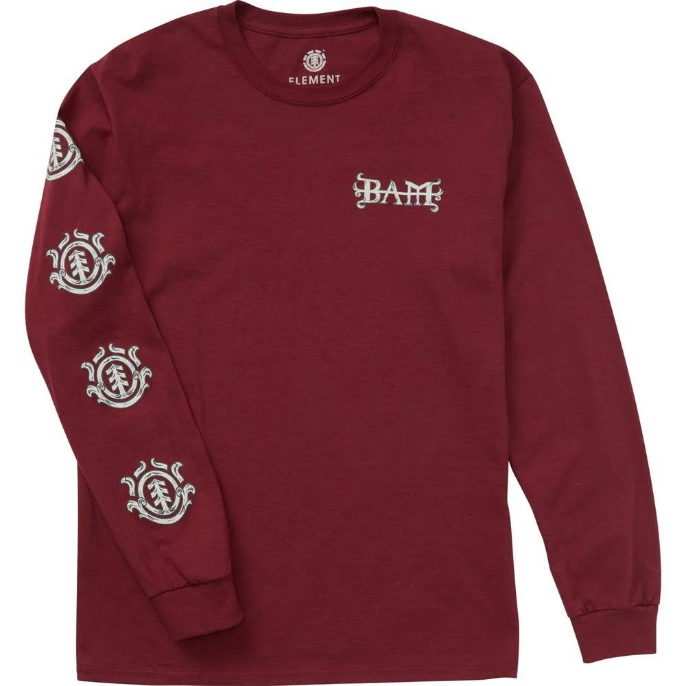 ELEMENT BAM LONG SLEEVE GRAPHIC T-SHIRT MAROON