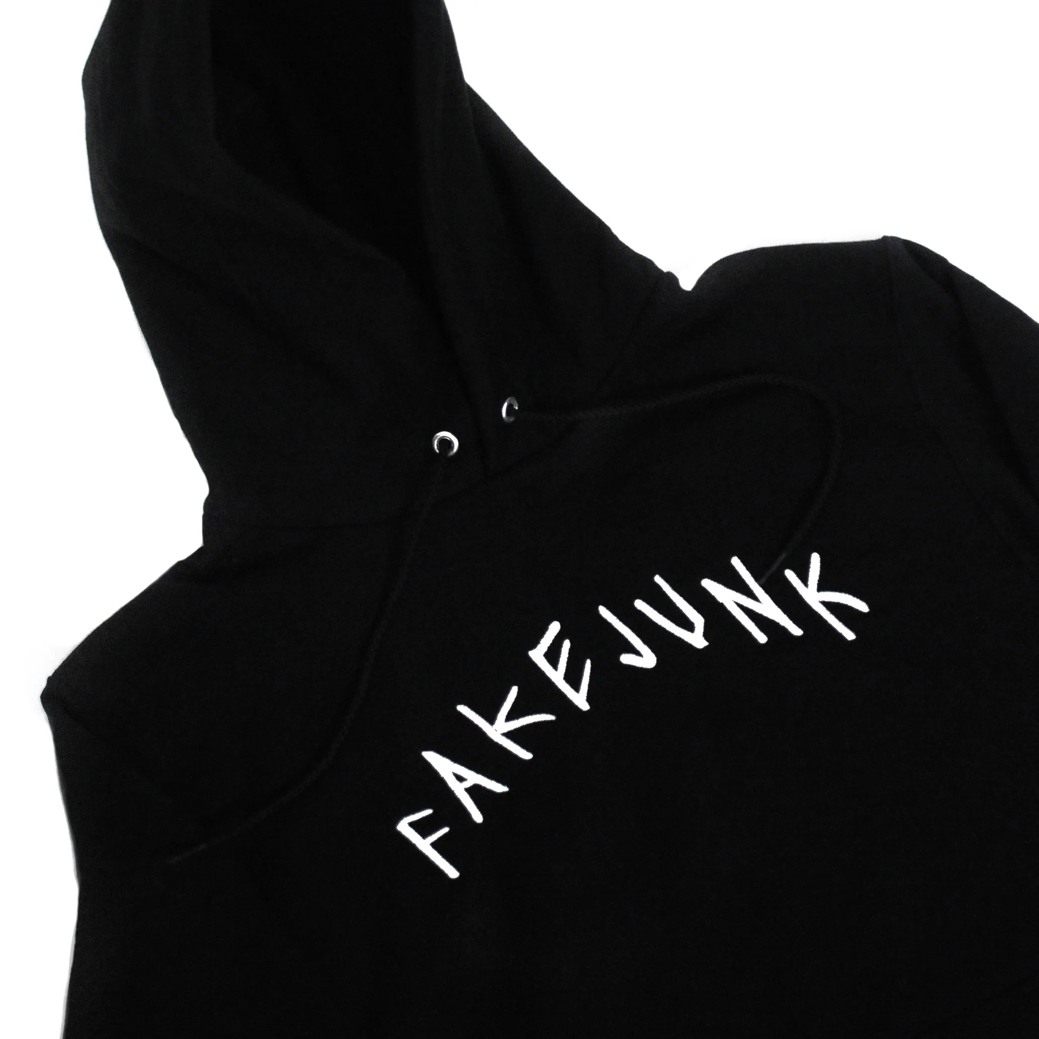 FAKE JUNK EMBROIDERED HOODIE BLACK - Image 2