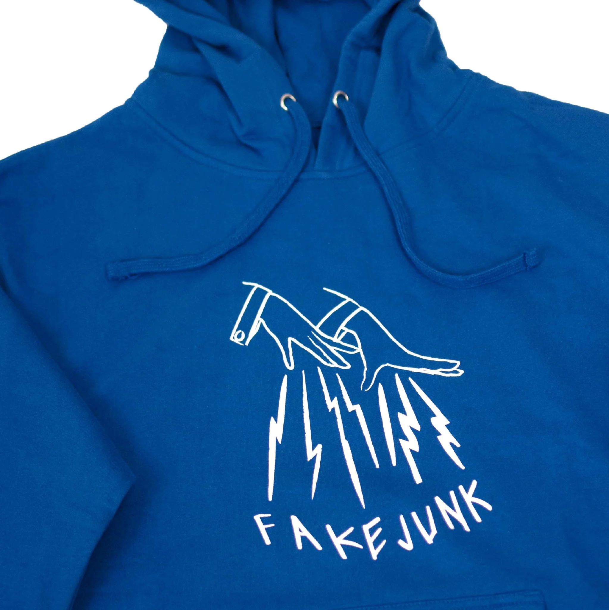 FAKE JUNK LOGO HOODIE ROYAL - Image 2