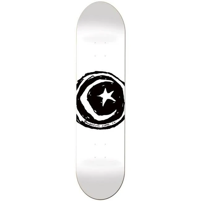 FOUNDATION STAR & MOON TEAM DECK WHITE 8.25
