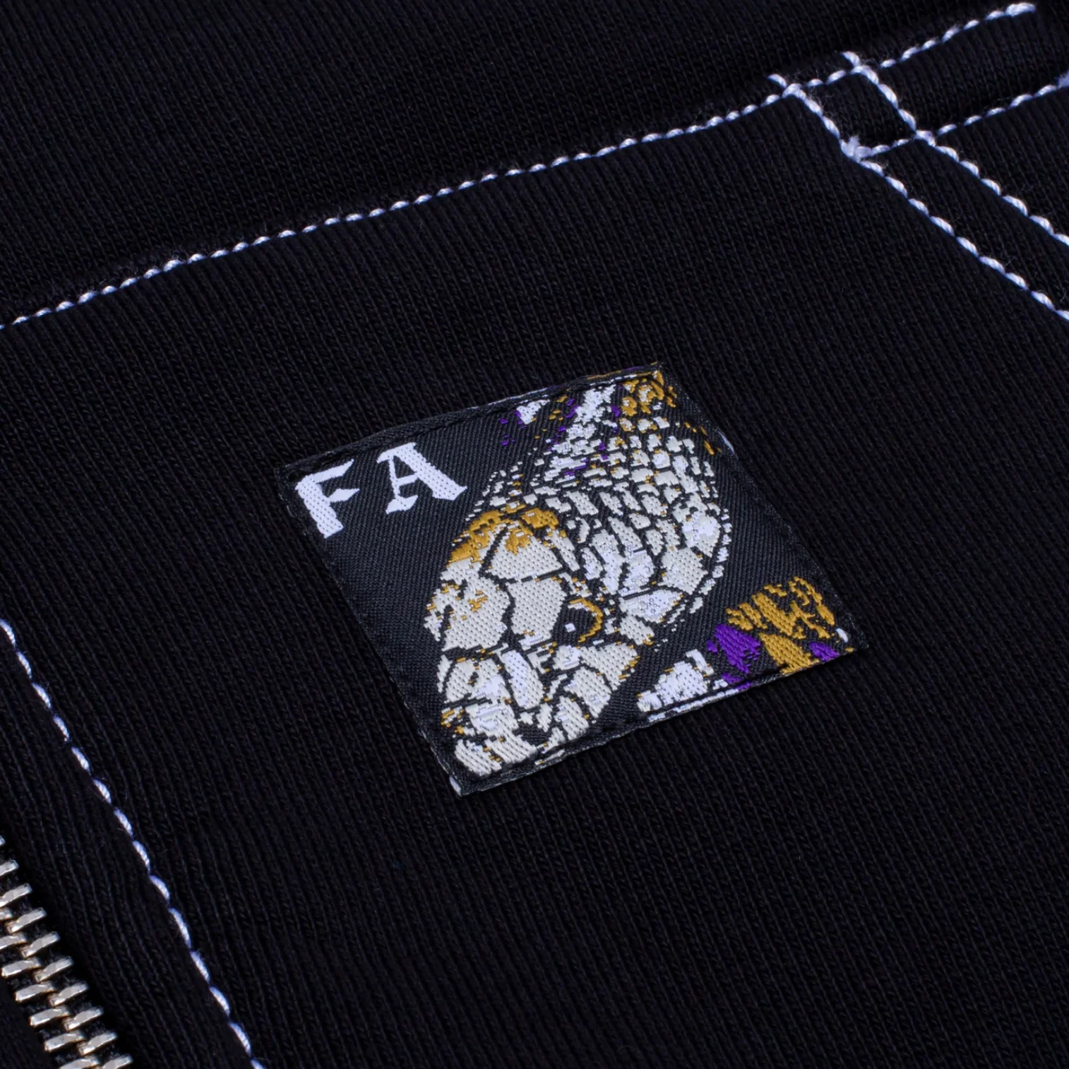 FUCKING AWESOME LESSER GOD ZIP UP HOODIE BLACK - Image 2