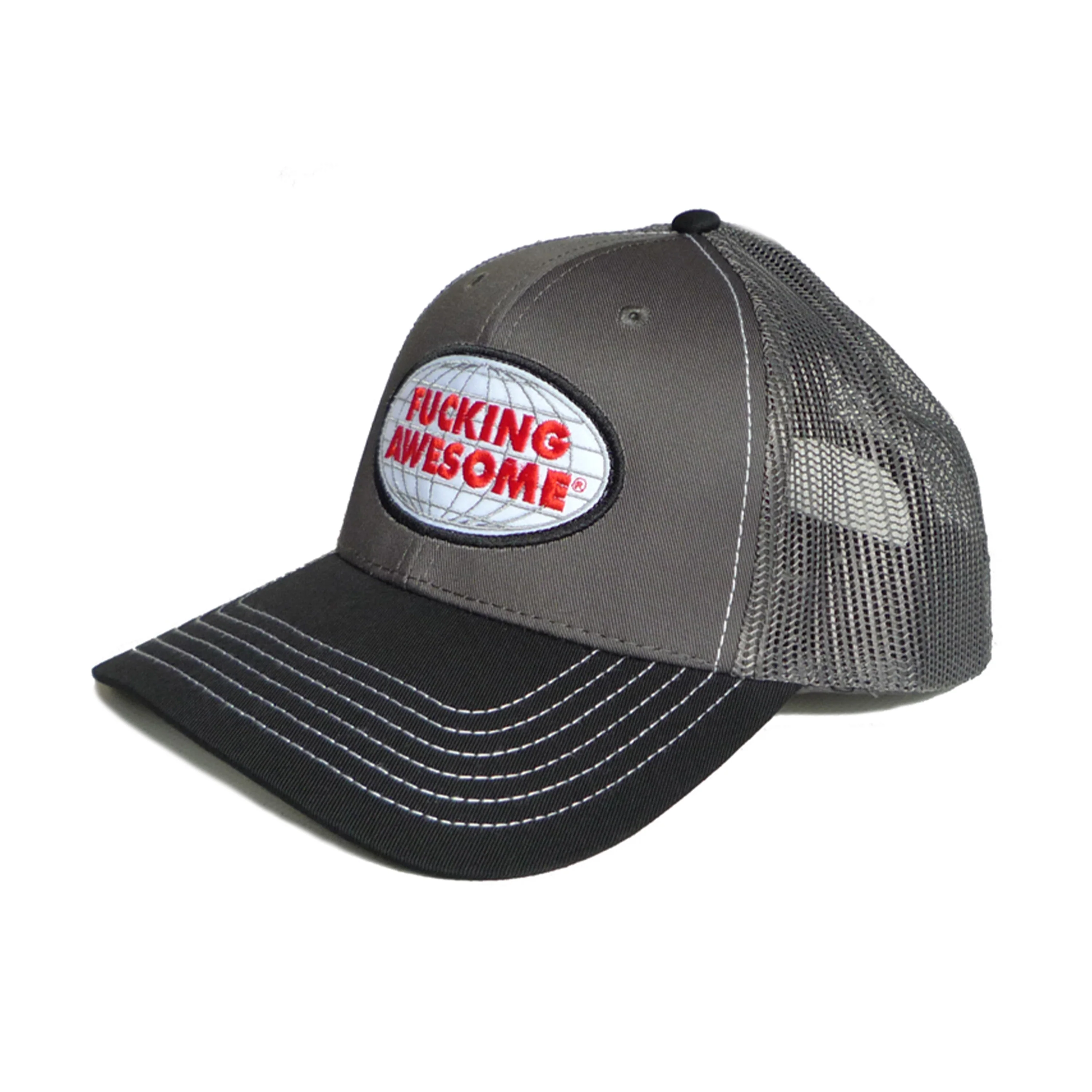 FUCKING AWESOME MECHANICS 6 PANEL MESH HAT CHARCOAL / GREY