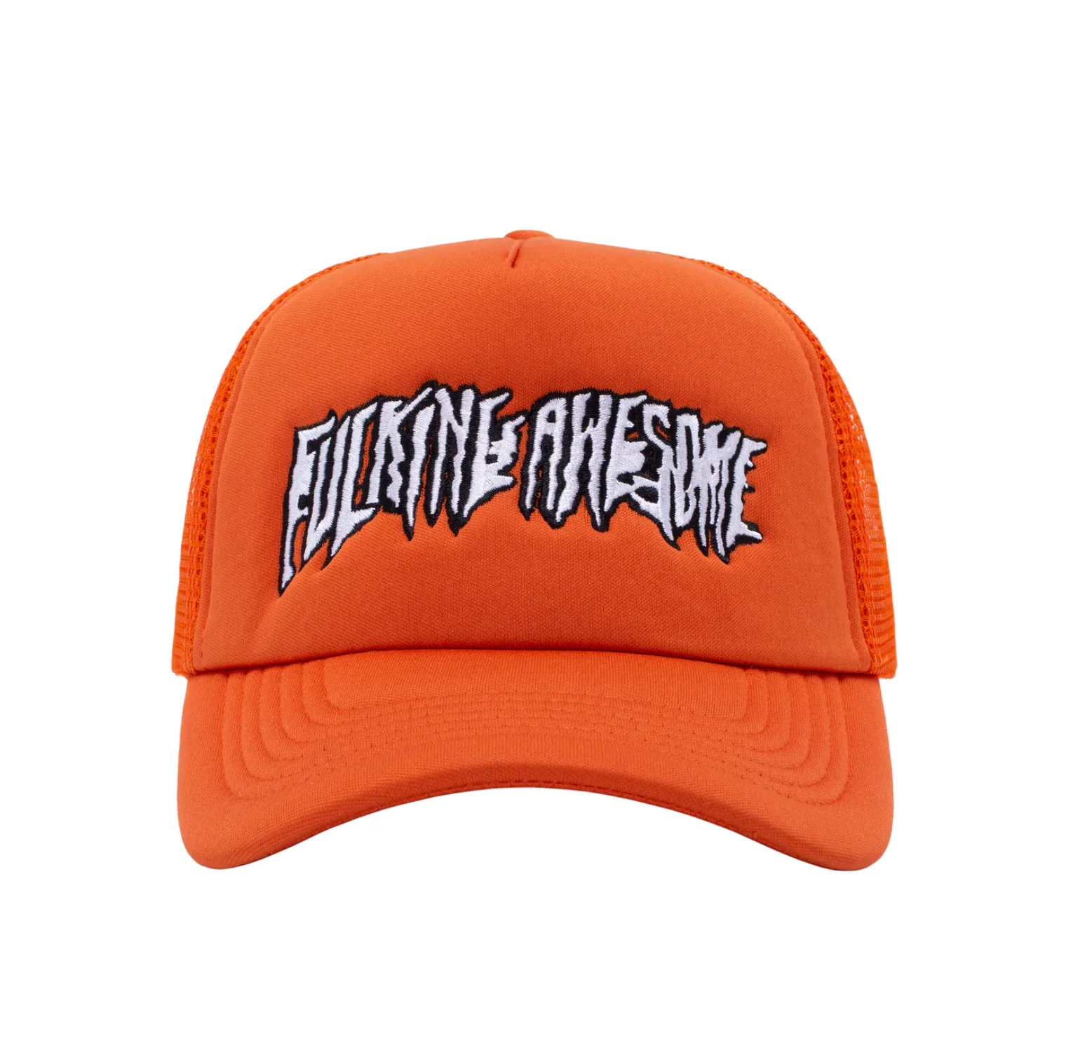 FUCKING AWESOME STRETCHED STAMP MESH SNAPBACK ORANGE - Image 3