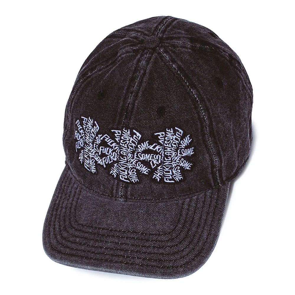FUCKING AWESOME THREE SPIRAL WASHED DENIM HAT BLACK