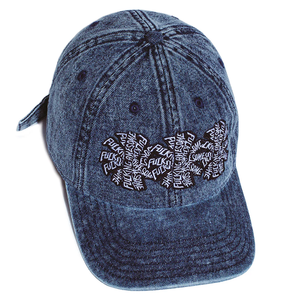 FUCKING AWESOME THREE SPIRAL WASHED DENIM HAT BLUE