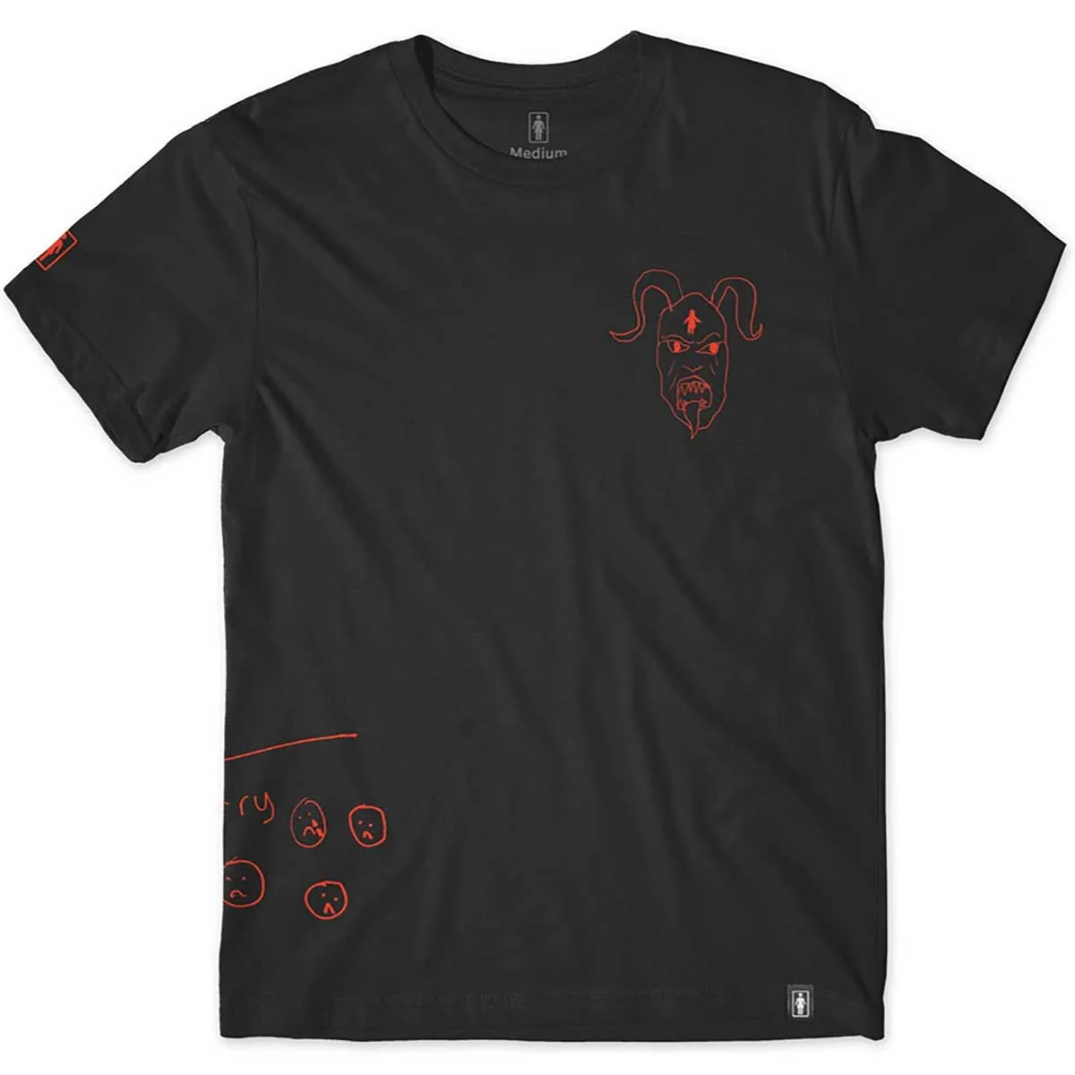 GIRL GEERING ONE OFF TEE BLACK
