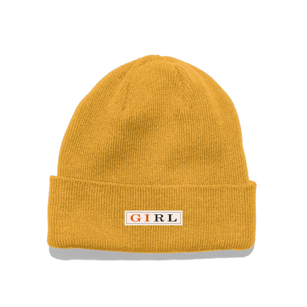 GIRL LETTERPRESS BEANIE GOLD