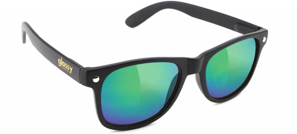 GLASSY SUNHATERS LEONARD MATTE BLACK / GREEN MIRROR