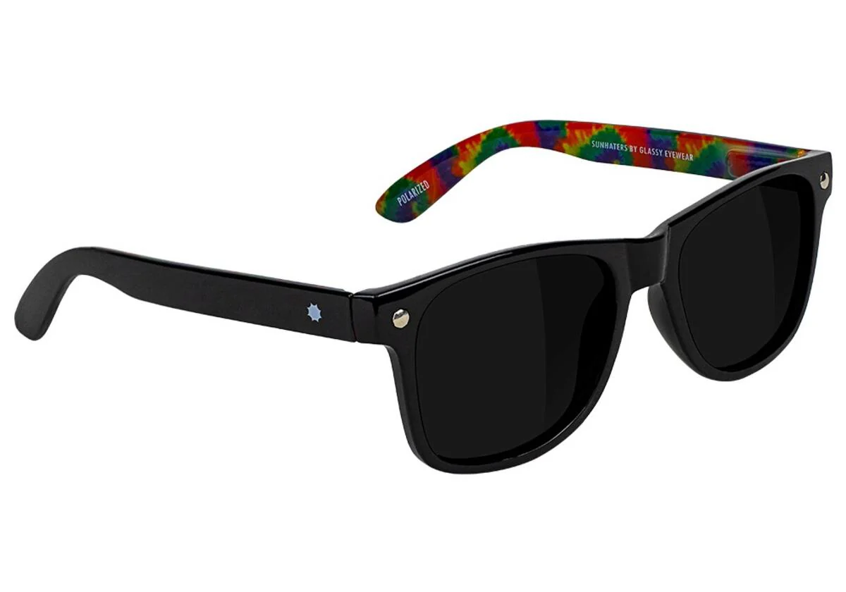 GLASSY SUNHATERS LEONARD POLARIZED BLACK/TIE-DYE