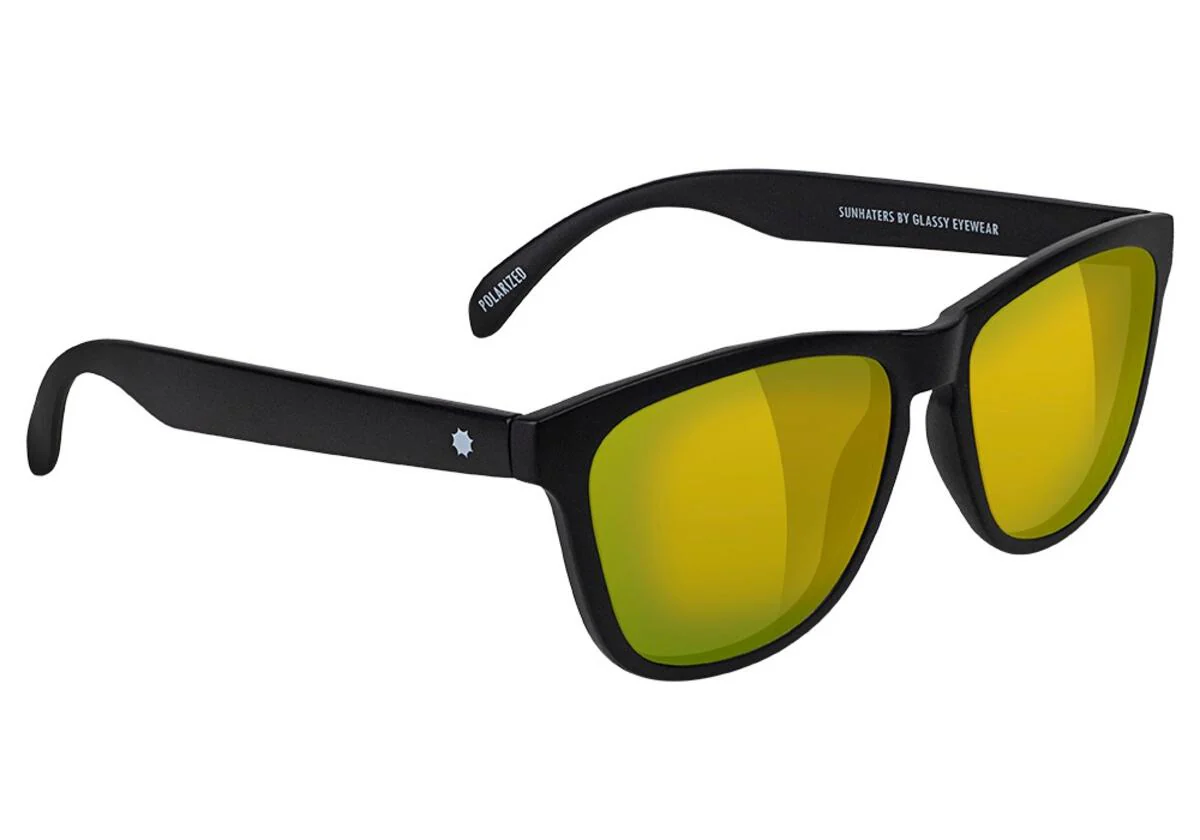GLASSY DERIC POLARIZED MATTE BLACK/GOLD MIRROR