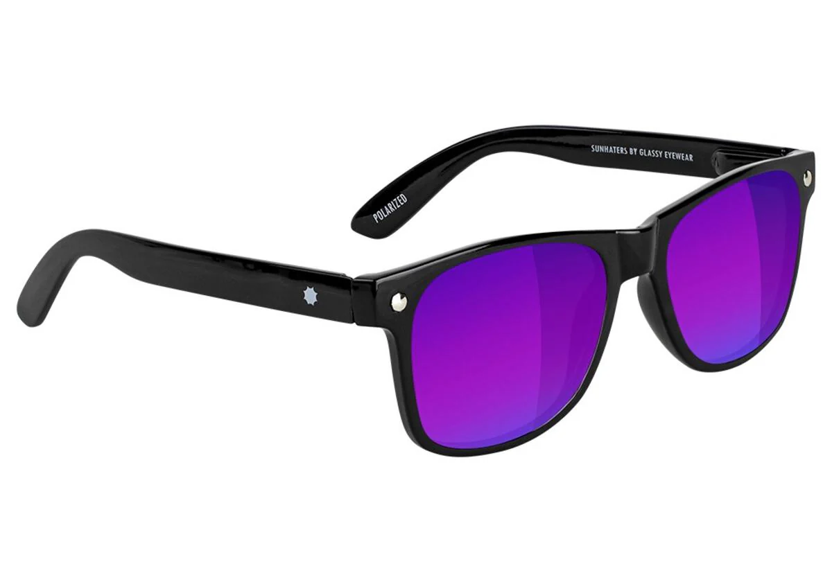 GLASSY SUNHATERS LEONARD POLARIZED BLACK/BLUE MIRROR