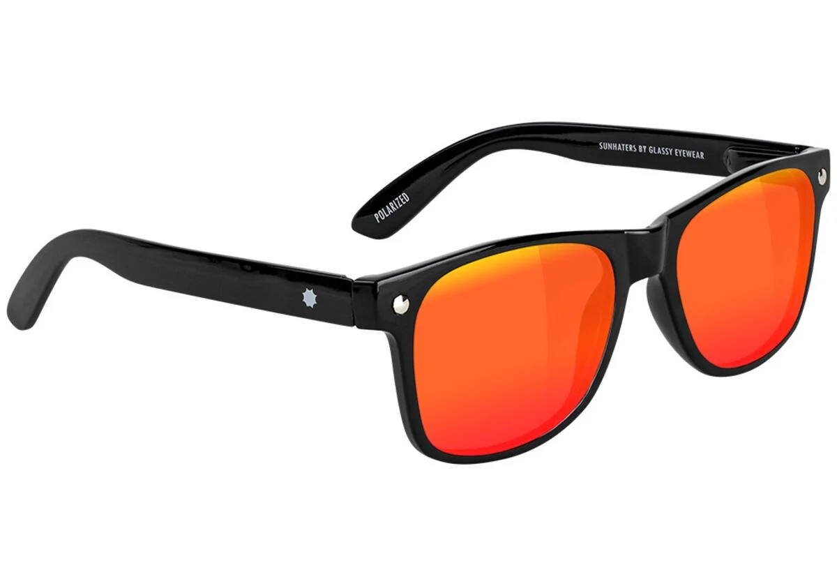 GLASSY SUNHATERS LEONARD POLARIZED BLACK/RED MIRROR