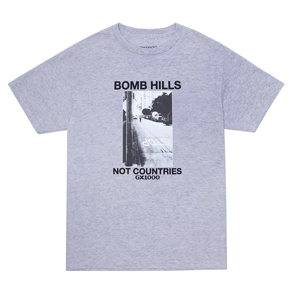 GX1000 BOMB HILLS NOT COUNTRIES TEE GREY