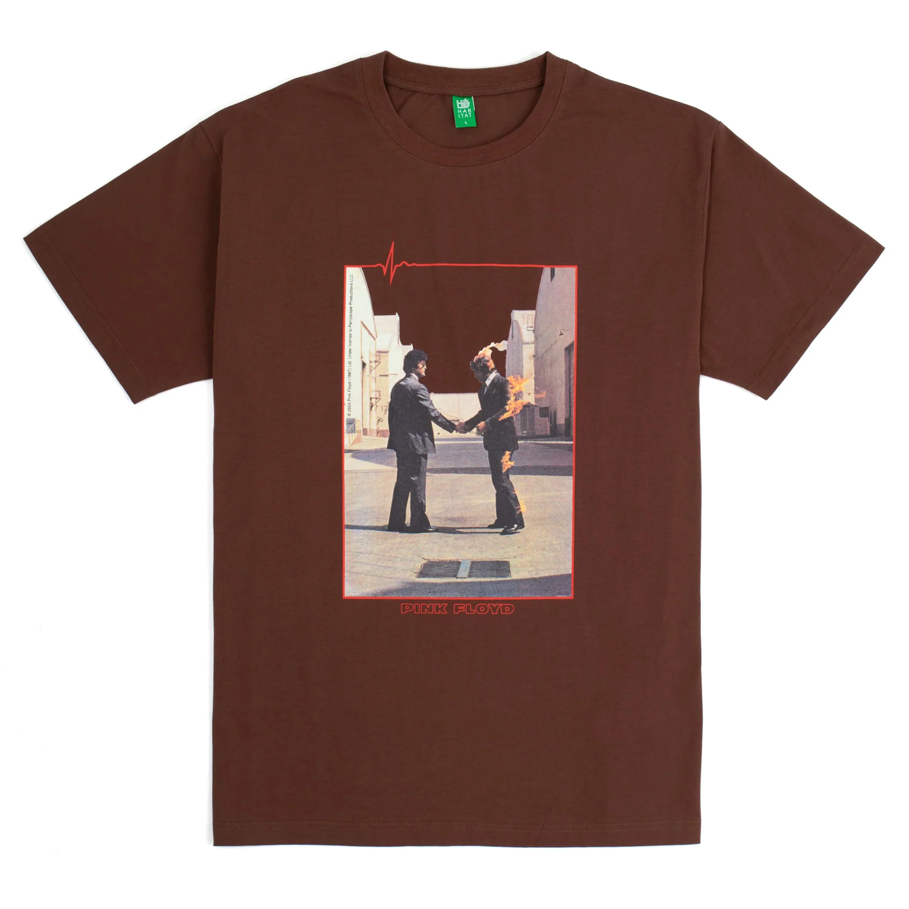 HABITAT X PINK FLOYD WISH YOU WERE HERE TEE BROWN