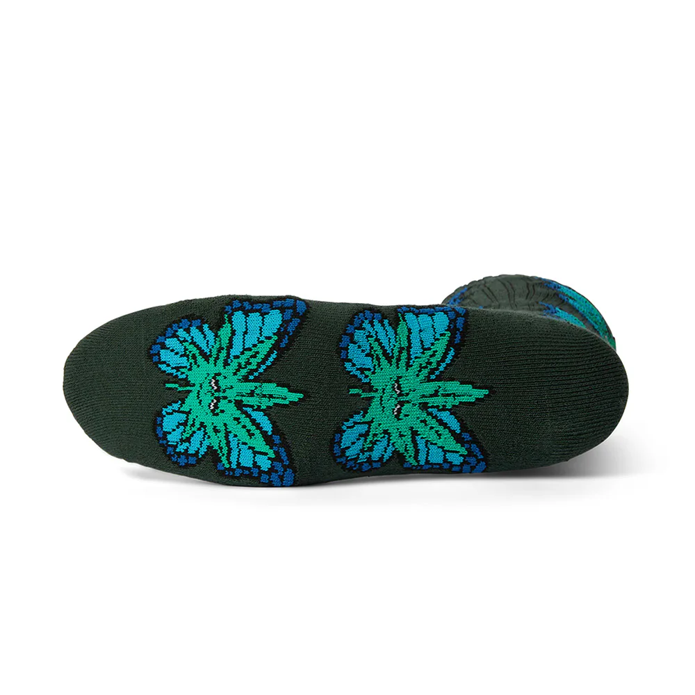HUF GREEN BUDDERFLY SOCK BLACK - Image 2