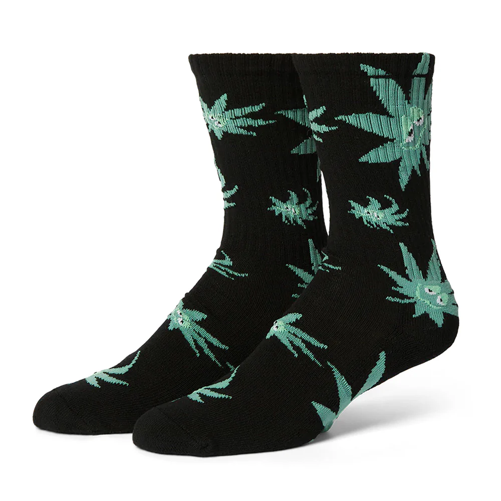 HUF GREEN BUDDY EXHALE SOCK BLACK