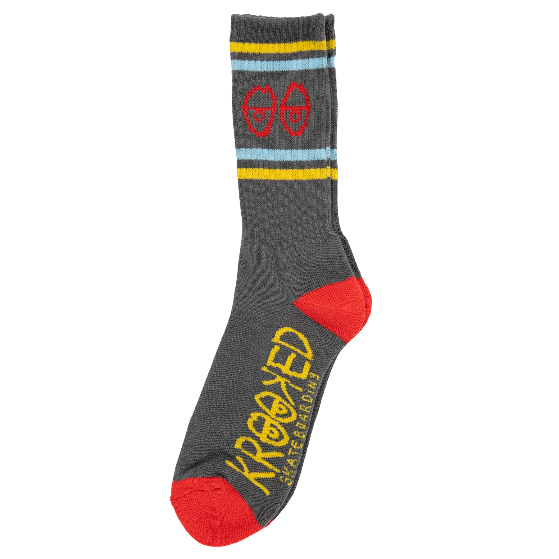 KROOKED EYES SOCK CHARCOAL/BLUE/YELLOW/RED