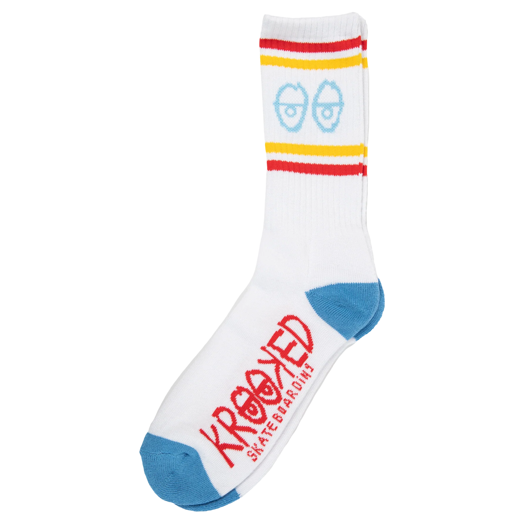 KROOKED EYES SOCK WHITE/BLUE/YELLOW/RED