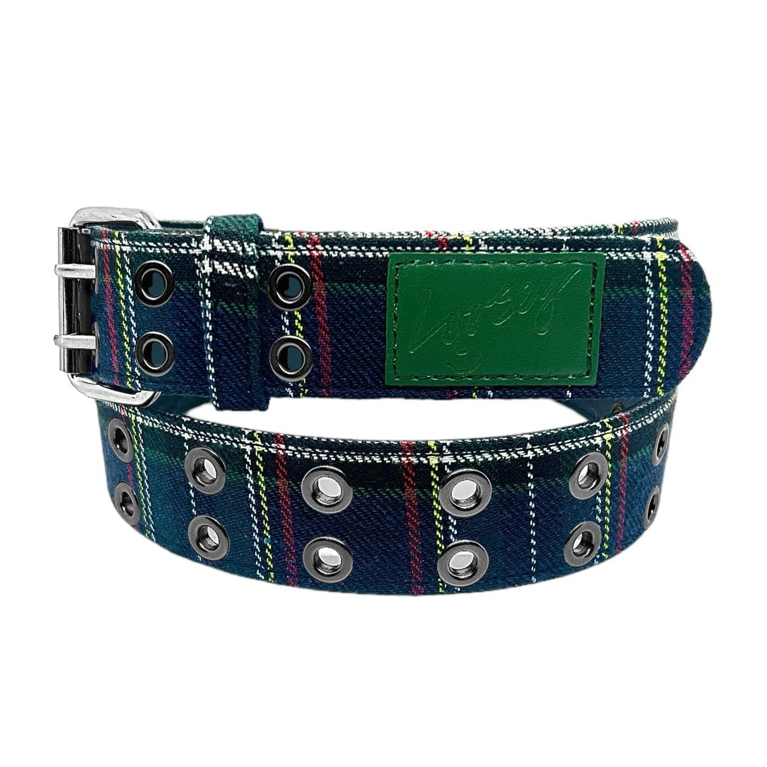 LOOSEY PLAID GROMMET HOLE BELT
