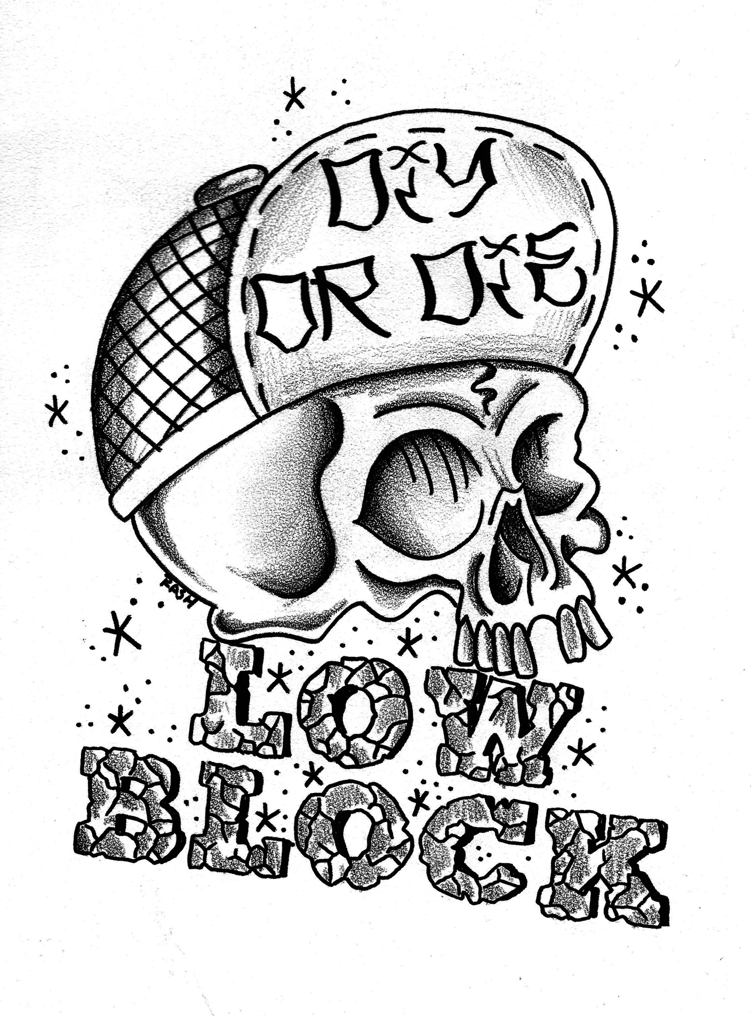 LOW BLOCK DIY OR DIE T-SHIRT WHITE - Image 2