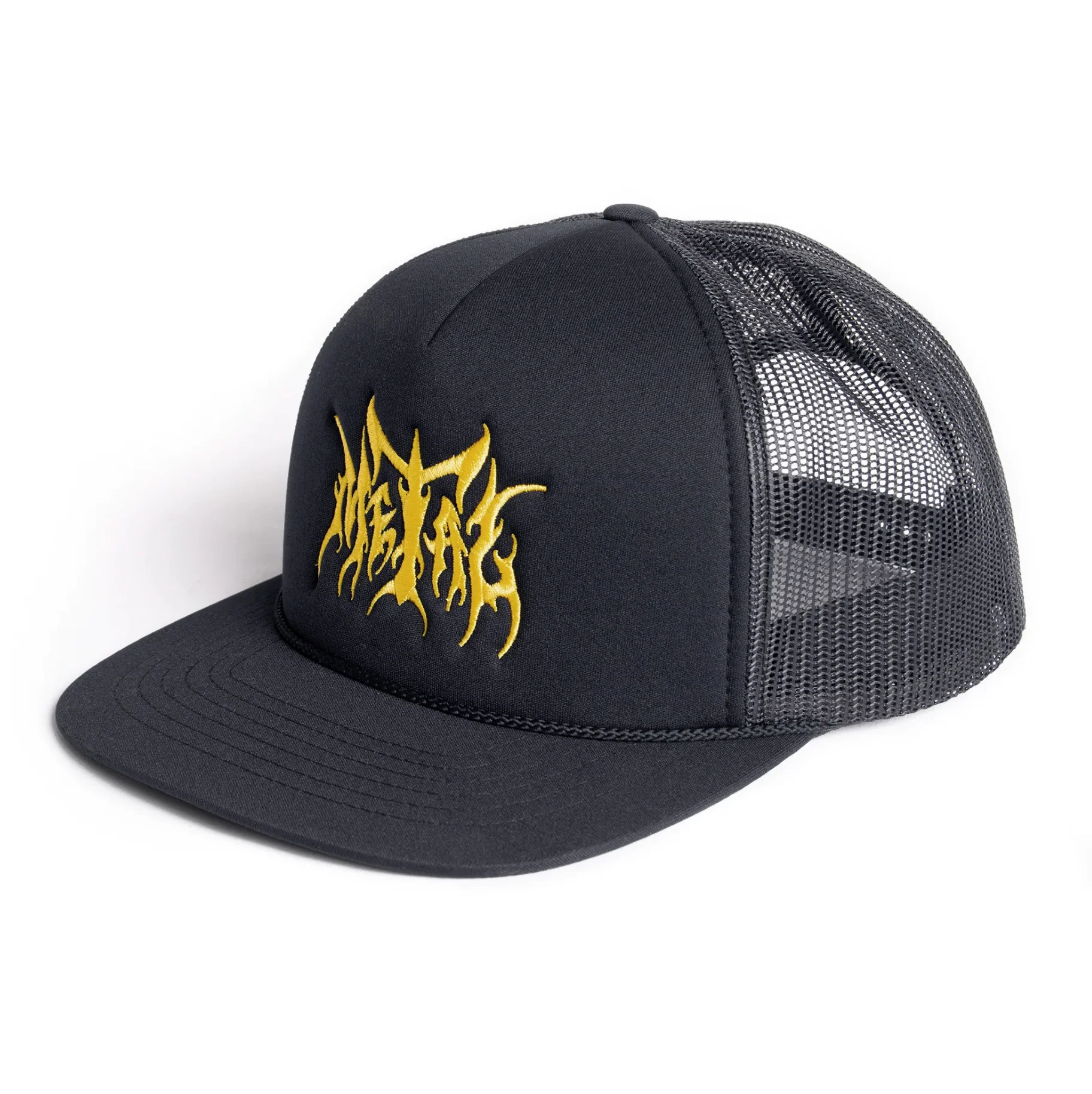 METAL LOGO TRUCKER HAT BLACK