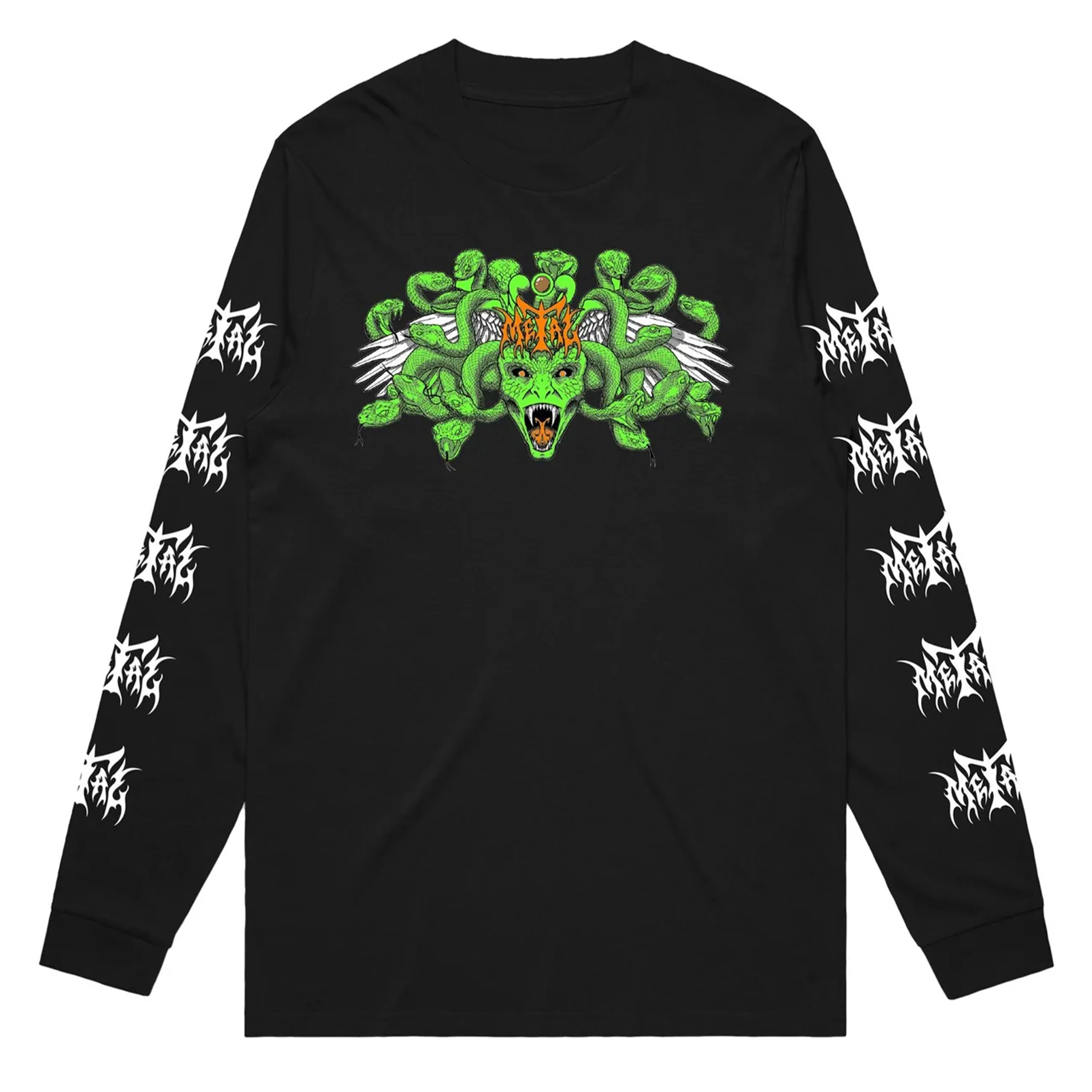 METAL MEDUSA LONG SLEEVE TEE BLACK