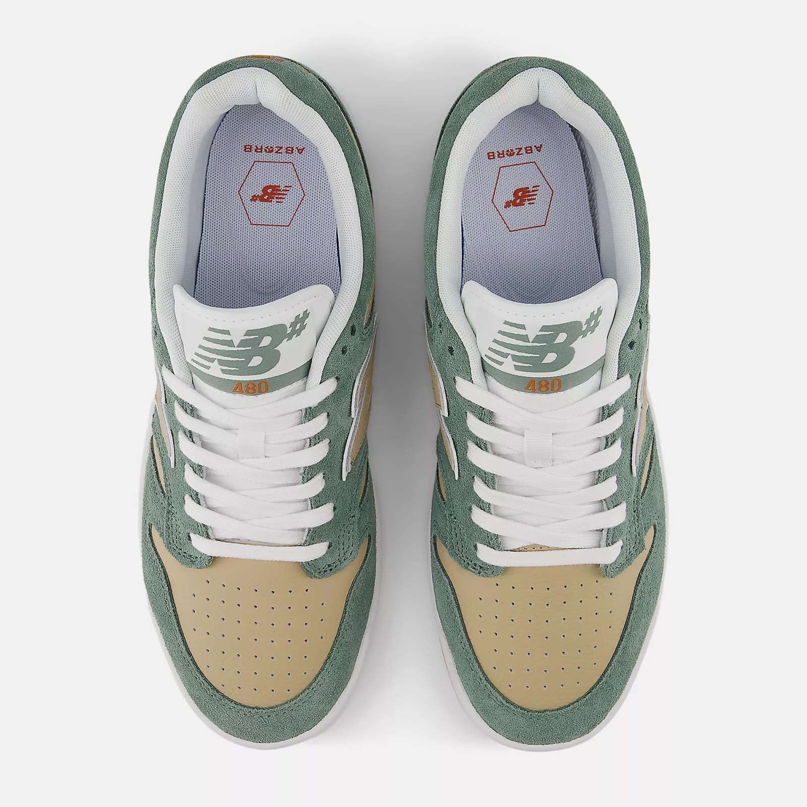 NB NUMERIC 480 SUEDE GREEN / WHITE - Image 3