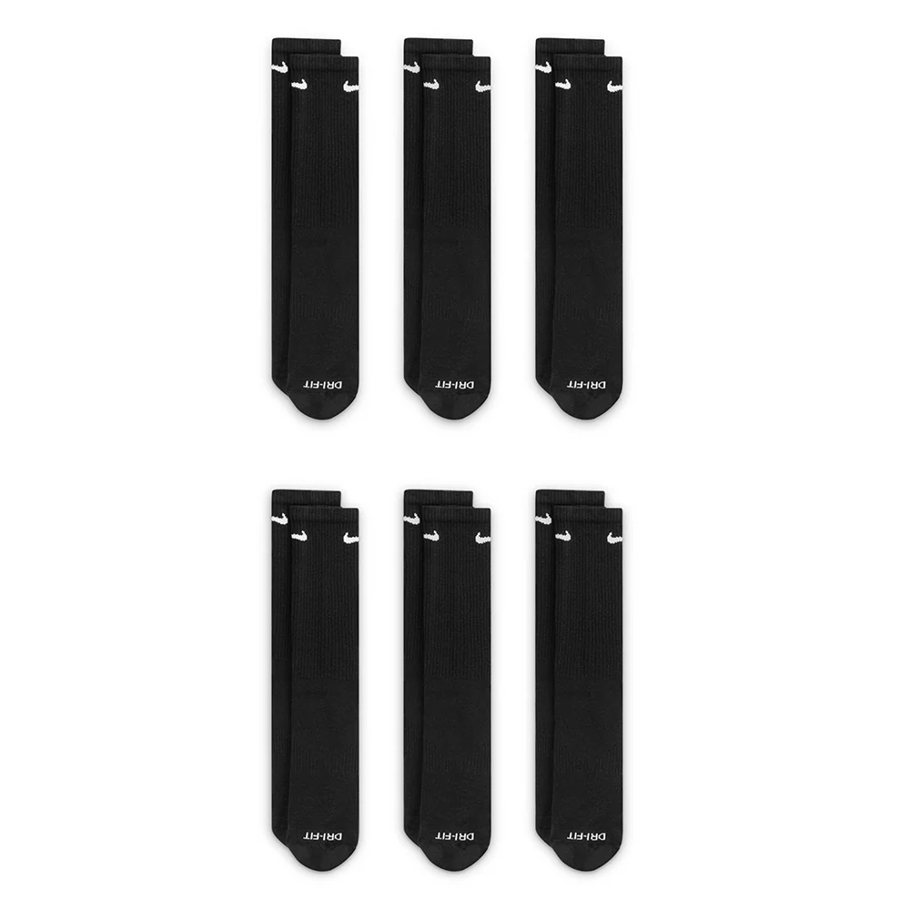 NIKE EVERYDAY CREW SOCKS 6PACK BLACK LARGE - Image 2