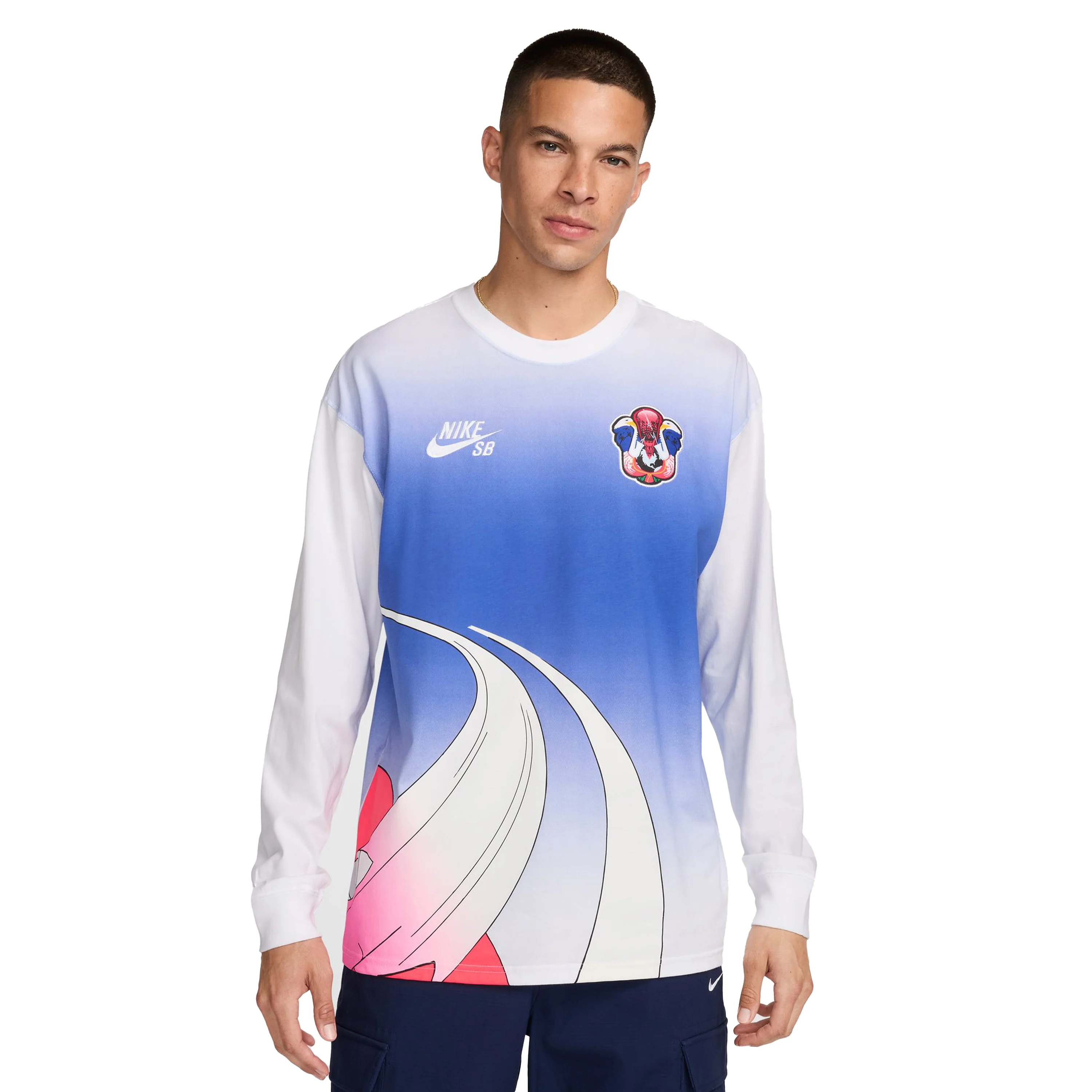 NIKE SB 2024 FEDERATION KIT LONG SLEEVE SKATE TEE USA WHITE