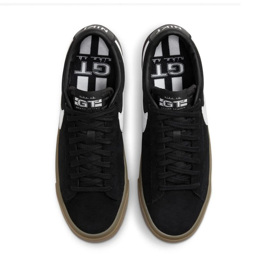 NIKE SB BLAZER LOW PRO GT BLACK / WHITE / GUM - Image 4