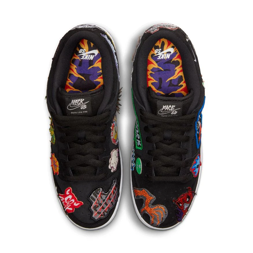 NIKE SB DUNK LOW PRO "NECKFACE" BLACK / WHITE - Image 3