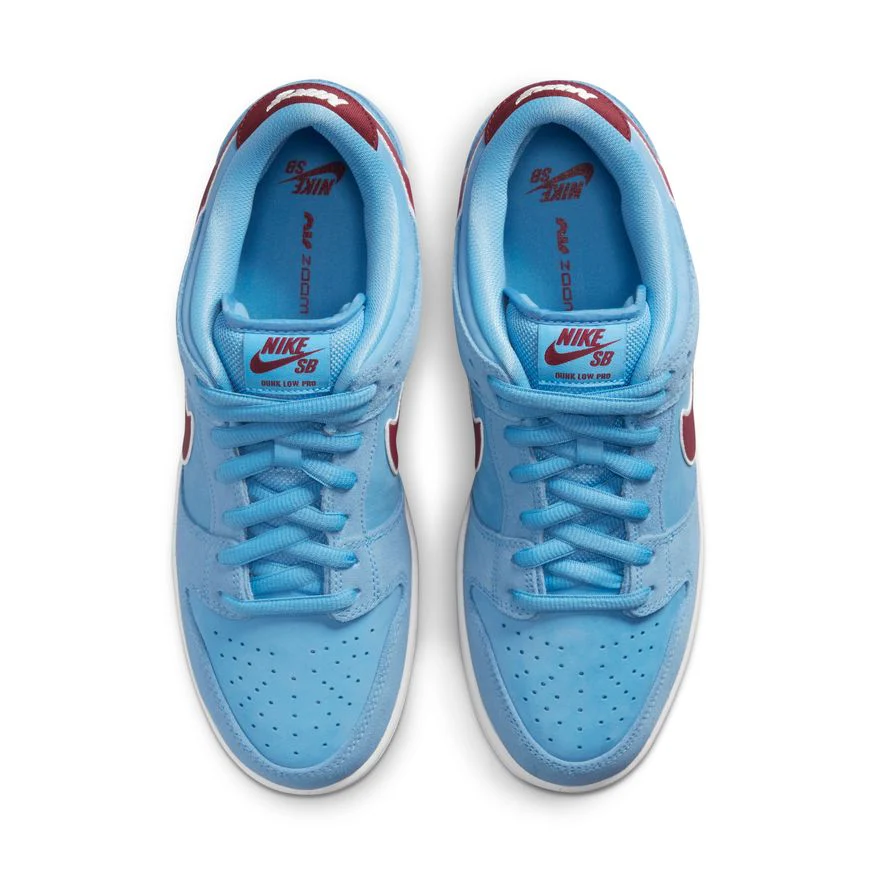 NIKE SB DUNK LOW PRO "PHILLIES" VALOR BLUE/TEAM MAROON/WHITE - Image 7