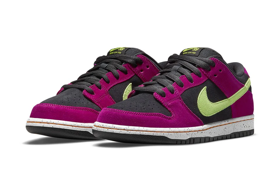 NIKE SB DUNK LOW PRO RED PLUM / CITRON-BLACK - Image 2